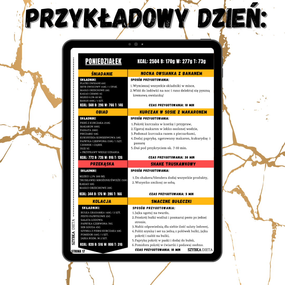 Jadłospisy "SZYBKA DIETA" 1600-3500 Kcal - obrazek 3